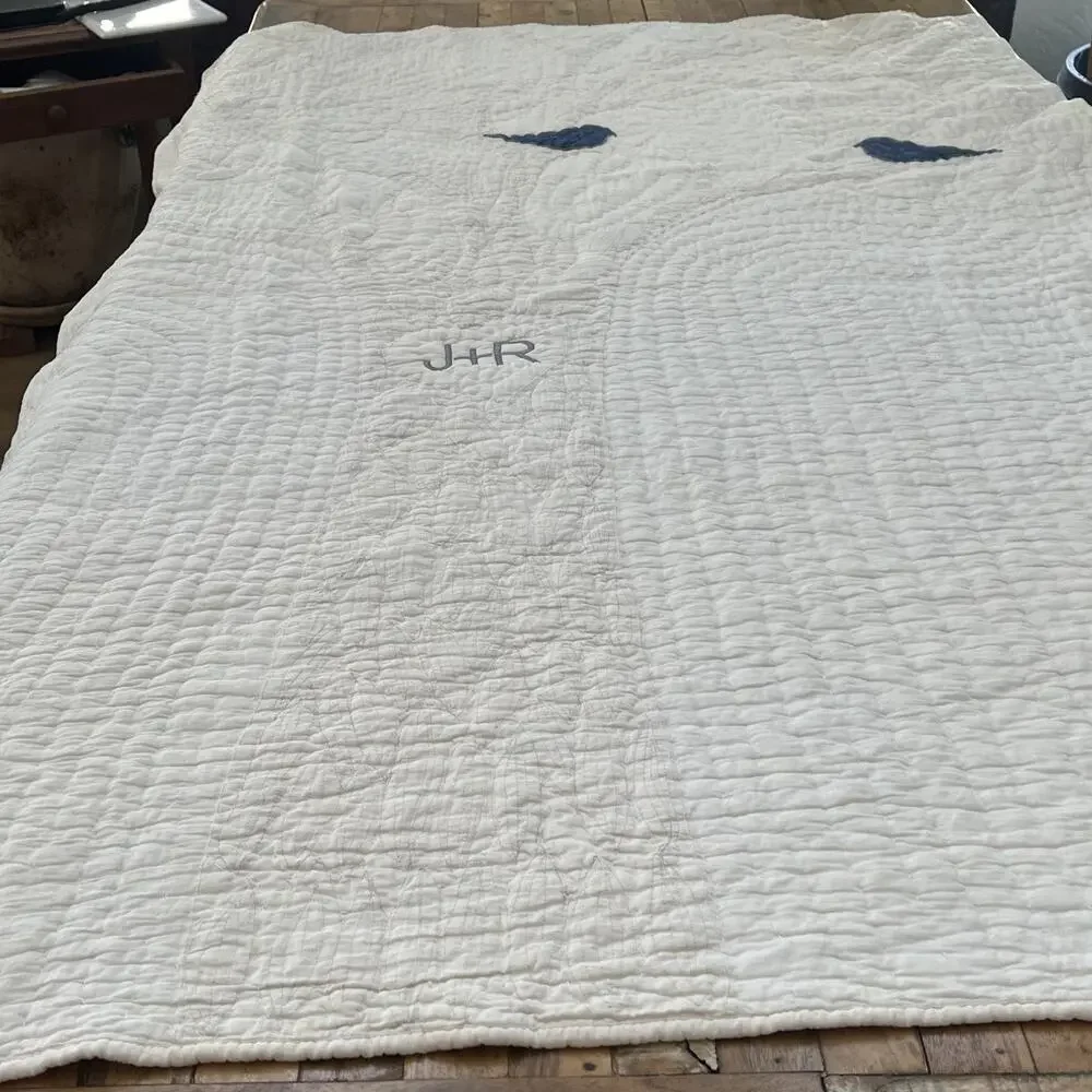 Cotton Quilted Bedspread J+R Tree Embroidery Patchwork 70